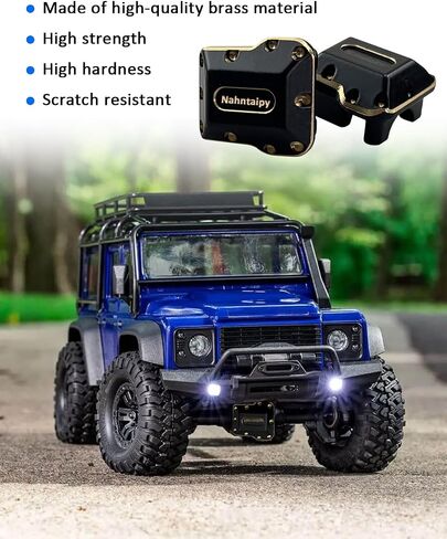 غطاء فرق نحاسي يناسب 1/18 TRX-4M، أغطية فرق المحور الأمامي الخلفي النحاسية، قطعتان in Saudi Arabia