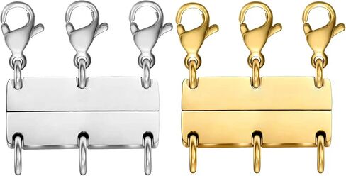Clysoru Necklace Layering Clasps and Closures for Women Gold and Silver Multiple for Layered Separator Beads Chain Extender Necklaces Bracelet Safety Jewelry Clasp in Kuwait