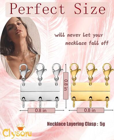 Clysoru Necklace Layering Clasps and Closures for Women Gold and Silver Multiple for Layered Separator Beads Chain Extender Necklaces Bracelet Safety Jewelry Clasp in Kuwait