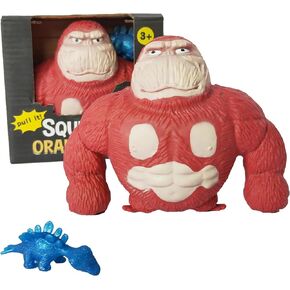 YANZHE Novelty Red Monkey Toy, Squeeze Gorilla Toy, Stretchy and Squishy Monkey Toy ,Animal Figure Toys for Kids and Adults, Sensory Stress Relief Toy for Children and Adults.（Material Upgrade）