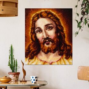 DEAR MODEL Latch Hook Craft Kit Large for Beginners, Embroidery Latch Hook Rug with pre-Printed Pattern DIY Crafting Arts,43.3X29.5in (Jesus) in Kuwait