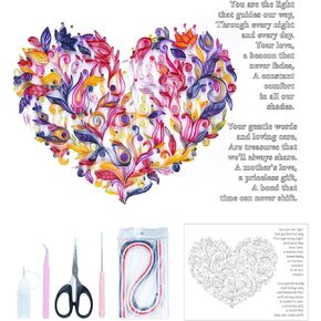 Uniquilling Mother‘s Day Gifts Quilling Kits Paper Quilling Kit for Adults Beginner, Mother Day Decorations, Gift for Mom, 16 * 20in- Basic in Saudi Arabia