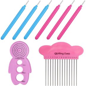 مجموعة ادوات لف الورق، 6 قطع من ادوات لف الورق المشقوقة، قطعة واحدة من مدرب لف التجعيد وقطعة واحدة من مشط اللف لمشاريع الورق الحرفية اليدوية in Kuwait