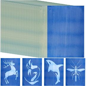 مجموعة ورق طباعة الشمس من Fumwase 30 ورقة من أوراق Cyanotype مقاس A4 طباعة طبيعية تعمل بالطاقة الشمسية ورسم حساس للضوء وطباعة حساسة للضوء للأطفال والكبار مشروع الحرف الفنية DIY باللون الأبيض الكبير