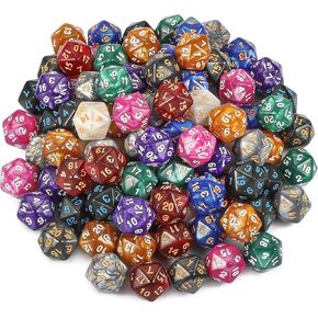 CiaraQ 100pcs D20 Dice Set for Dungeon and Dragons – 10 Colors (10 Each) in Kuwait