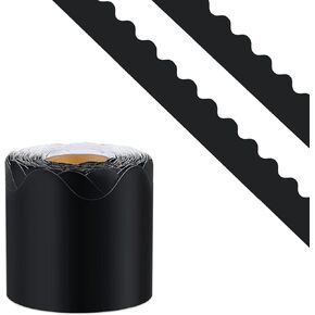 65Feet Bulletin Board Borders, Scalloped Bulletin Board Borders, Trim with Wavy Line Design,for Bulletin Board School Classroom Offices Doors Decoration Strips(Grass Green)