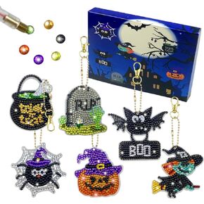 QINGQIU Halloween 5D Diamond Painting Arts and Crafts - Make Your Own Halloween GEM Keychains - for Kids Halloween Crafts Halloween Toys Party Favors Gifts in Kuwait
