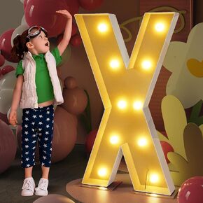 Asee’m Marquee Light Up Letters 4FT إطار فسيفساء حرف J مقطوع مسبقًا من ألواح الفوم الكبيرة لتزيين الحفلات والخطوبة وحفلات الزفاف وحفلات استقبال المولود الجديد وأعياد الميلاد