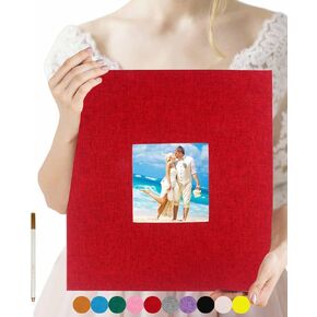 Photo Album Self Adhesive Pages - Photo Album Book for 2x3 4x6 5x7 8x8 8x10 8.5x11 Photo, 60 Sheets 120 Pages, Linen Cover with Front Window, Blue