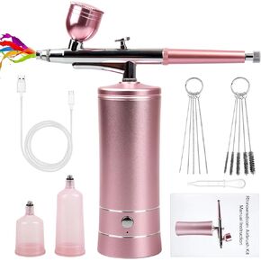 Airbrush-Kit Upgraded with Air Compressor, Portable Cordless Auto Airbrush, Rechargeable Handheld Airbrush Set for Makeup, Nail Art, Model Coloring,Cake Decor, Tattoo in Kuwait