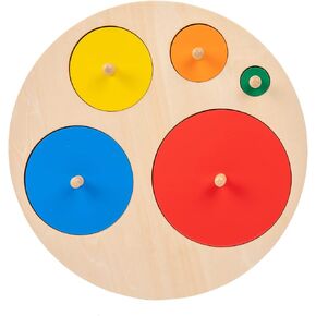 Montessori Toys for Babies 6-12 Months Wooden Shape Puzzles for Toddlers 1-3,Jumbo Knob Baby Puzzles for Easy Grasp,Color & Shape Sorter - Montessori Puzzle Preschool Learning Toys(5 Geometric Shape) in Saudi Arabia