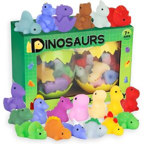 ألعاب الديناصورات الإسفنجية موتشي، 20 قطعة من حيوانات الديناصورات الإسفنجية مع قطعتين من بيض الديناصورات، فكرة حشو للتخزين وحشو هدايا فريدة للأطفال والمراهقين والبالغين والأولاد والبنات لحفلات عيد الميلاد 4-8 12 in Kuwait