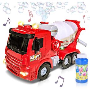 لعبة شاحنة الإسمنت منفوخة الفقاعات، مزودة بإضاءة LED ومؤثرات صوتية 30.48 سم، لعبة سيارة لعبة على شكل فقاعة للأولاد والبنات متضمنة أفضل عيد ميلاد للأطفال in Kuwait