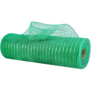 MEEDEE Red Metallic Mesh Red Deco Mesh 10 Inch Red Mesh Ribbon for Christmas Tree Red Mesh for Wreaths Decorative Mesh Wreath Supplies Garland Staircase Mailbox Swag Centerpiece Decorating (30 Feet) in Kuwait