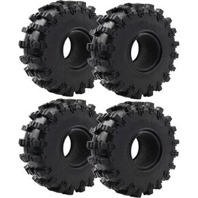 4Pcs ShareGoo Rubber 2.2" Crawler Mud Terrain Tires Super Grip Soft Tyre OD 148mm Compatible with Axial SCX10 90047 D90 TF2 Tamiya CC01 Traxxas TRX4 1/10 RC Rock Crawler Rims Beadlock in Kuwait