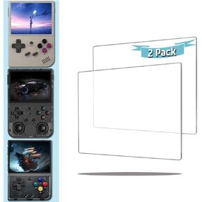 قطعتان من واقي الشاشة الزجاجي المقسى 3.5 بوصة طبقة حماية شفافة كريستالية لوحدة التحكم في الألعاب Anbernic RG35xx RG353VS Miyoo Mini Plus in Kuwait
