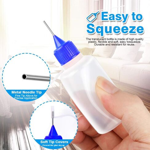 زجاجات وضع المكياج ذات الطرف الدقيق 50 مل، زجاجات غراء YGDZ 8 قطع من أجل صناعة بطاقات الحبر اللوحة، تتضمن 56 قطعة ملصق، 8 قطع قمع صغيرة in Kuwait