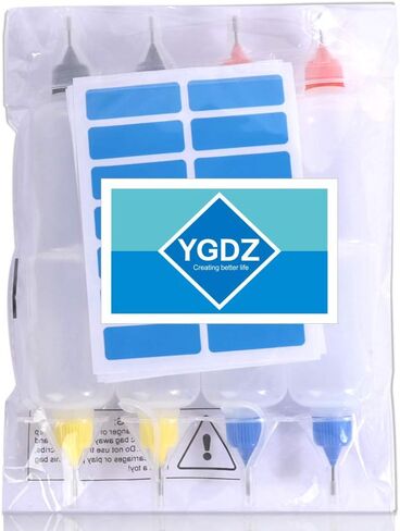 زجاجات وضع المكياج ذات الطرف الدقيق 50 مل، زجاجات غراء YGDZ 8 قطع من أجل صناعة بطاقات الحبر اللوحة، تتضمن 56 قطعة ملصق، 8 قطع قمع صغيرة in Kuwait