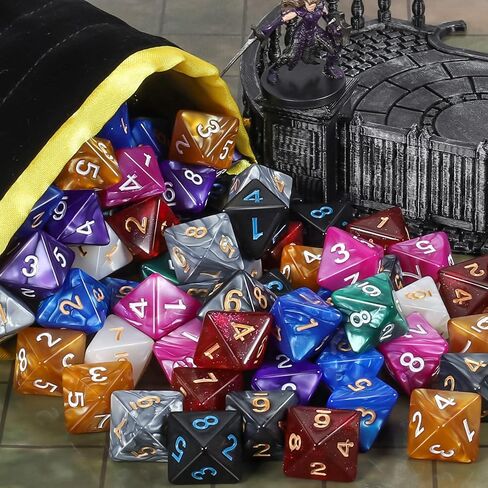 CiaraQ 100pcs D20 Dice Set for Dungeon and Dragons – 10 Colors (10 Each) in Kuwait