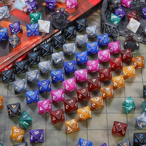CiaraQ 100pcs D20 Dice Set for Dungeon and Dragons – 10 Colors (10 Each) in Kuwait