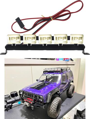 RC Light Bar Roof LED Lamp Body Shell Roof Light Compatible with Traxxas TRX-4 TRX-6 Axial SCX10 II 90046 RC4WD D90 D110 1/10 RC Crawler Car Truck (4 IPF) in Saudi Arabia