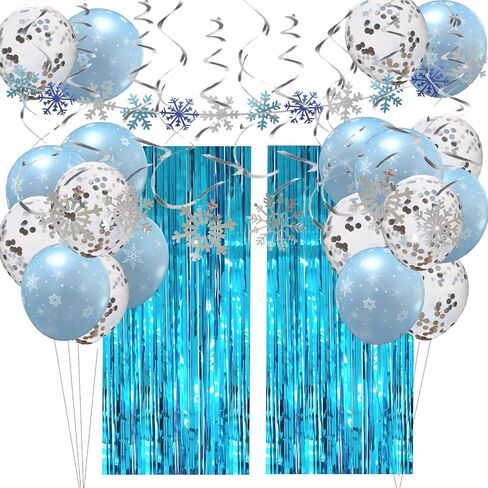 عيد الميلاد الديكور ندفة الثلج مع ندفة الثلج المجمدة شنقا دوامة الديكور شنقا إكليل راية بالون، بهرج هامش الستار لفصل الشتاء العجائب الثلوج المجمدة استحمام الطفل عيد ميلاد الحزب المورد in Kuwait
