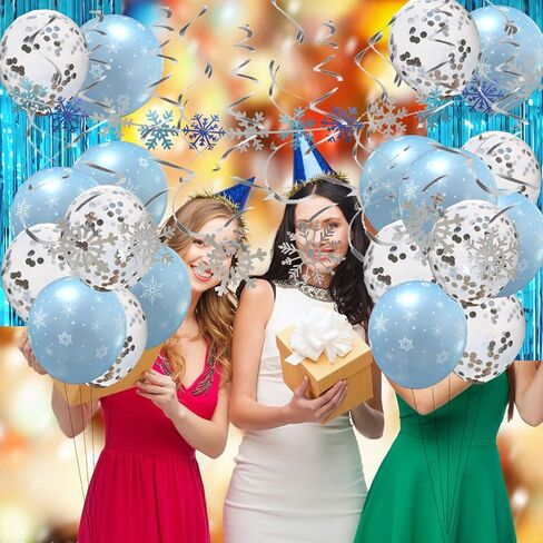 عيد الميلاد الديكور ندفة الثلج مع ندفة الثلج المجمدة شنقا دوامة الديكور شنقا إكليل راية بالون، بهرج هامش الستار لفصل الشتاء العجائب الثلوج المجمدة استحمام الطفل عيد ميلاد الحزب المورد in Kuwait