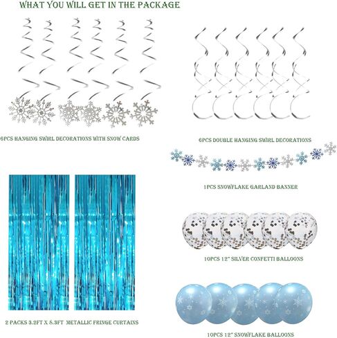 عيد الميلاد الديكور ندفة الثلج مع ندفة الثلج المجمدة شنقا دوامة الديكور شنقا إكليل راية بالون، بهرج هامش الستار لفصل الشتاء العجائب الثلوج المجمدة استحمام الطفل عيد ميلاد الحزب المورد in Kuwait