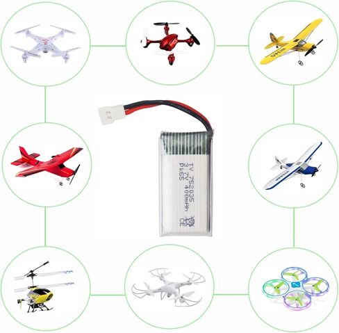 Fytoo 5PCS 3.7V 400mAh Lithium Battery with 5 in 1 Charger for SYMA Q11 H99W H31 H6C H98 AT-96 TR-C385 TR-P51 TR-F22 Quadcopter Spare Parts Aircraft Model Drone battery (Black) in Saudi Arabia