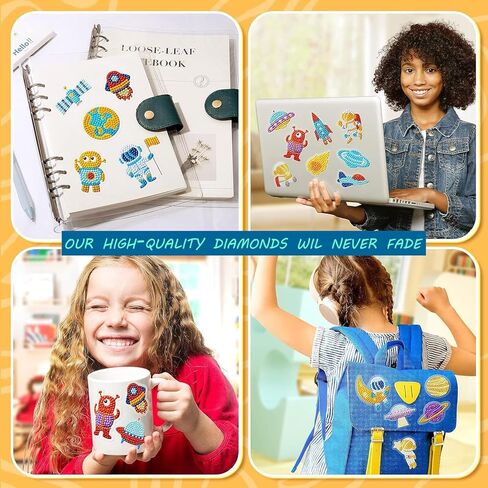 24 قطعة من ملصقات الرسم الماسي على شكل حورية البحر من FEELOOK، مجموعات الرسم الماسي للأطفال 5D DIY الماس الفسيفساء ملصق الحرف الفنية الماسية للأولاد والبنات والكبار والمبتدئين... in Kuwait