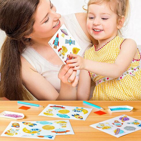 24 قطعة من ملصقات الرسم الماسي على شكل حورية البحر من FEELOOK، مجموعات الرسم الماسي للأطفال 5D DIY الماس الفسيفساء ملصق الحرف الفنية الماسية للأولاد والبنات والكبار والمبتدئين... in Kuwait