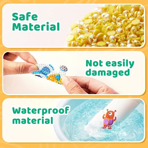 24 قطعة من ملصقات الرسم الماسي على شكل حورية البحر من FEELOOK، مجموعات الرسم الماسي للأطفال 5D DIY الماس الفسيفساء ملصق الحرف الفنية الماسية للأولاد والبنات والكبار والمبتدئين... in Kuwait