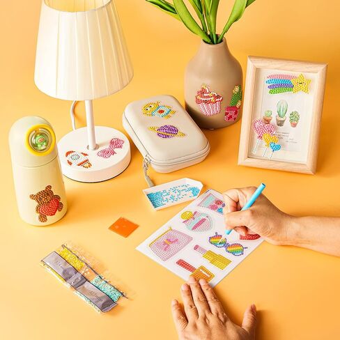 24 قطعة من ملصقات الرسم الماسي على شكل حورية البحر من FEELOOK، مجموعات الرسم الماسي للأطفال 5D DIY الماس الفسيفساء ملصق الحرف الفنية الماسية للأولاد والبنات والكبار والمبتدئين... in Kuwait