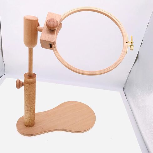 بي دبليو ار ام اتش ام اي حامل حلقة تطريز من خشب الزان قابل للتعديل دوار قابل للتعديل مع حامل تطريز دائري للغرزة المتقاطعة، اطار تطريز مناسب لمشاريع الخياطة والاعمال الفنية in Kuwait