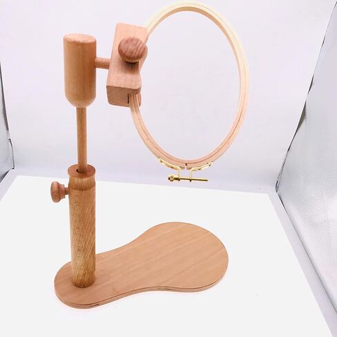 بي دبليو ار ام اتش ام اي حامل حلقة تطريز من خشب الزان قابل للتعديل دوار قابل للتعديل مع حامل تطريز دائري للغرزة المتقاطعة، اطار تطريز مناسب لمشاريع الخياطة والاعمال الفنية in Kuwait