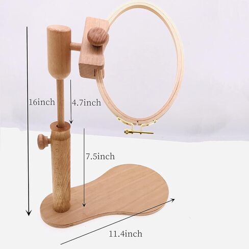 بي دبليو ار ام اتش ام اي حامل حلقة تطريز من خشب الزان قابل للتعديل دوار قابل للتعديل مع حامل تطريز دائري للغرزة المتقاطعة، اطار تطريز مناسب لمشاريع الخياطة والاعمال الفنية in Kuwait