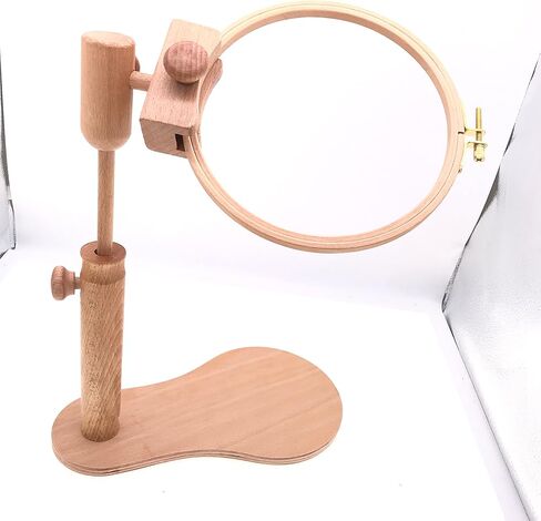 بي دبليو ار ام اتش ام اي حامل حلقة تطريز من خشب الزان قابل للتعديل دوار قابل للتعديل مع حامل تطريز دائري للغرزة المتقاطعة، اطار تطريز مناسب لمشاريع الخياطة والاعمال الفنية in Kuwait