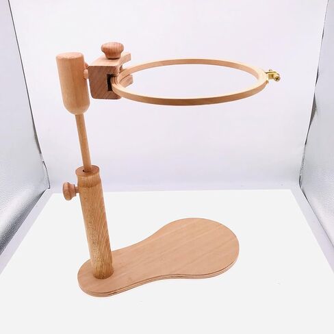 بي دبليو ار ام اتش ام اي حامل حلقة تطريز من خشب الزان قابل للتعديل دوار قابل للتعديل مع حامل تطريز دائري للغرزة المتقاطعة، اطار تطريز مناسب لمشاريع الخياطة والاعمال الفنية in Kuwait