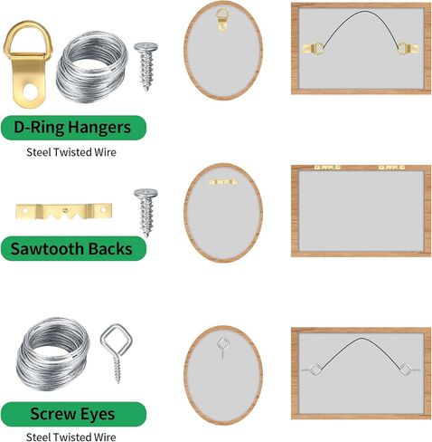 مجموعة تعليق الصور من 300 قطعة، خطافات شديدة التحمل لاطارات الصور مع مسامير، ادوات شماعات صور، خطافات للتعليق على الحائط لتعليق الصور in Kuwait