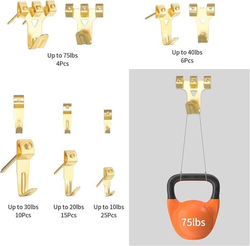 مجموعة تعليق الصور من 300 قطعة، خطافات شديدة التحمل لاطارات الصور مع مسامير، ادوات شماعات صور، خطافات للتعليق على الحائط لتعليق الصور in Kuwait