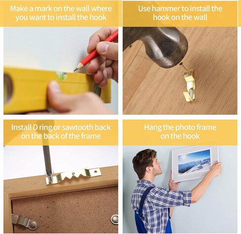 مجموعة تعليق الصور من 300 قطعة، خطافات شديدة التحمل لاطارات الصور مع مسامير، ادوات شماعات صور، خطافات للتعليق على الحائط لتعليق الصور in Kuwait