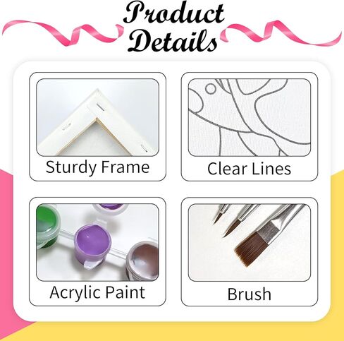 مجموعة الطلاء القماشي من nuberlic، قماش مرسوم مسبقًا للرسم للبالغين، لوازم حفلات الرشفة والطلاء، 8 × 10 قماش لطلاء الملكة الأفرو 8 ألوان أكريليك، 3 فرشاة، 1 لوحة فنية مجموعة طلاء فتاة رائعة in Kuwait