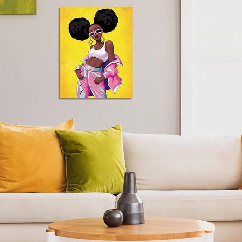 مجموعة الطلاء القماشي من nuberlic، قماش مرسوم مسبقًا للرسم للبالغين، لوازم حفلات الرشفة والطلاء، 8 × 10 قماش لطلاء الملكة الأفرو 8 ألوان أكريليك، 3 فرشاة، 1 لوحة فنية مجموعة طلاء فتاة رائعة in Kuwait