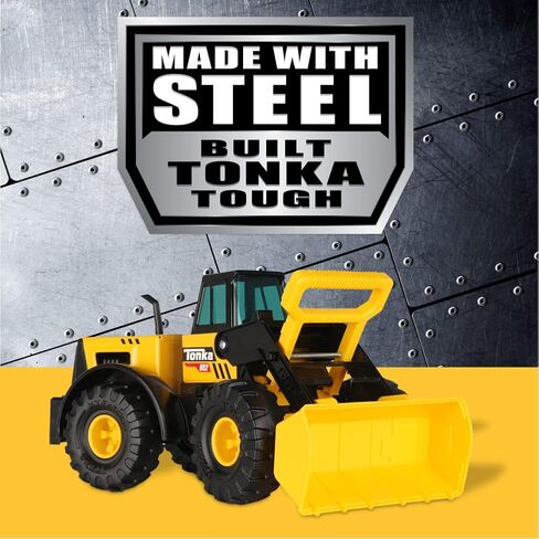 تونكا ستيل كلاسيكس، محمل أمامي كلاسيكي - مصنوع من الفولاذ والبلاستيك القوي، يعمل بالاحتكاك الأصفر، شاحنة بناء كبيرة، للأولاد والبنات، الأطفال الصغار الذين تتراوح أعمارهم بين 3 سنوات فما فوق، هدية عيد ميلاد، عطلة in Kuwait