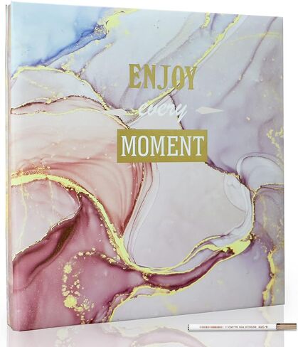 ألبوم صور هولوري لاصق ذاتي 4 × 6 5 × 7 3 × 5 8 × 10 سجل قصاصات مغناطيسية ذاتية اللصق صفحة يدوية الصنع ألبوم كتاب الخردة بنفسك، غطاء كتاب مطبوع تصميم رخامي مع قلم معدني in Kuwait