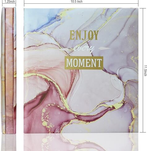 ألبوم صور هولوري لاصق ذاتي 4 × 6 5 × 7 3 × 5 8 × 10 سجل قصاصات مغناطيسية ذاتية اللصق صفحة يدوية الصنع ألبوم كتاب الخردة بنفسك، غطاء كتاب مطبوع تصميم رخامي مع قلم معدني in Kuwait