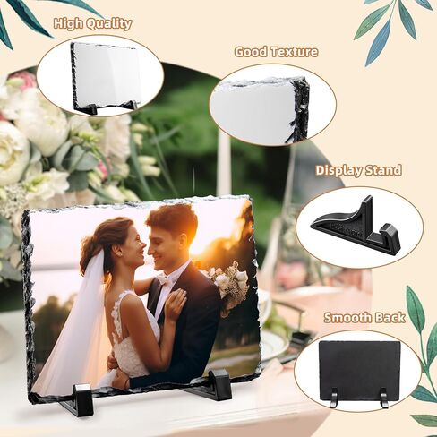 ألواح التسامي الفارغة، 6 عبوات من لوحة التسامي الفارغة مقاس 7.7 بوصة × 5.7 بوصة مع حامل عرض وورق تحرير قابل لإعادة الاستخدام للأطفال والعائلة والهدايا التذكارية للتخرج in Kuwait