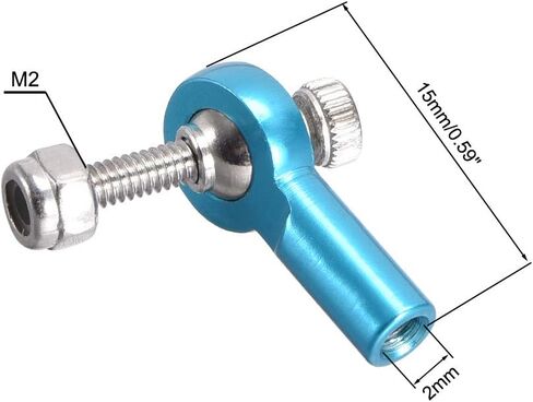 uxcell 4 PCS M2/2mm 15mm Linkage Rod End Tie Rod End Ball Head Joint Adapter Blue for RC Crawler Boat in Saudi Arabia