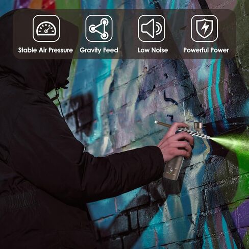 Rhinowisdom Airbrush Kit with Compressor - Nail Airbrush Machine Airbrush for Nails Airbrush Gun kit, Portable Airbrushes Air Brush Set for Painting, Tattoo, Nail Art, Model Coloring, Makeup, Cake in Kuwait