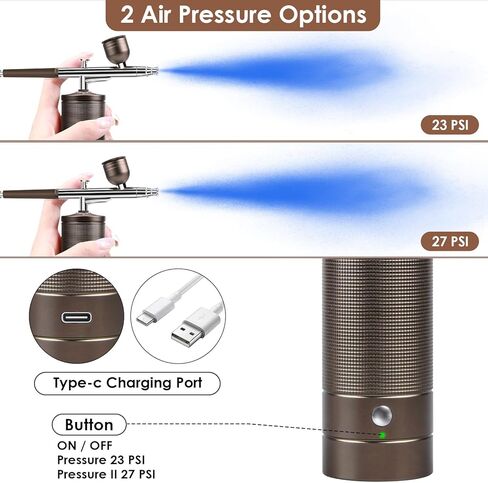 Rhinowisdom Airbrush Kit with Compressor - Nail Airbrush Machine Airbrush for Nails Airbrush Gun kit, Portable Airbrushes Air Brush Set for Painting, Tattoo, Nail Art, Model Coloring, Makeup, Cake in Kuwait